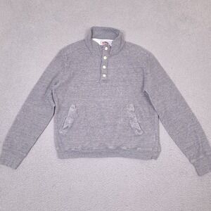 Grayers Athletics Sweater Womens Medium Gray 1/4 Button Pockets‎ Sweatshirt